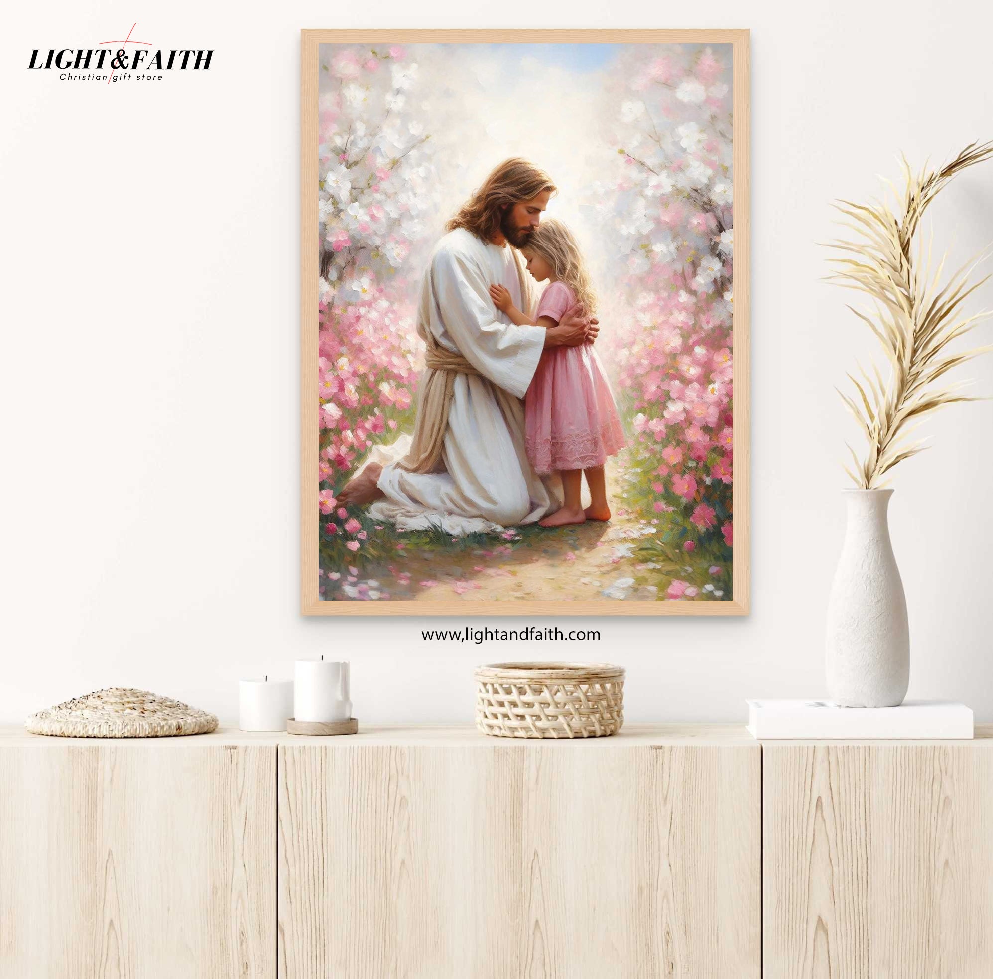Jesus Loves You Poster, Christian Poster, Jesus and Girl, Jesus Poster, Jesus and Children, Christian Kids Poster